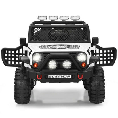 12V Kids Ride On Truck with Remote Control, LED Lights, 3-Speeds, and Music