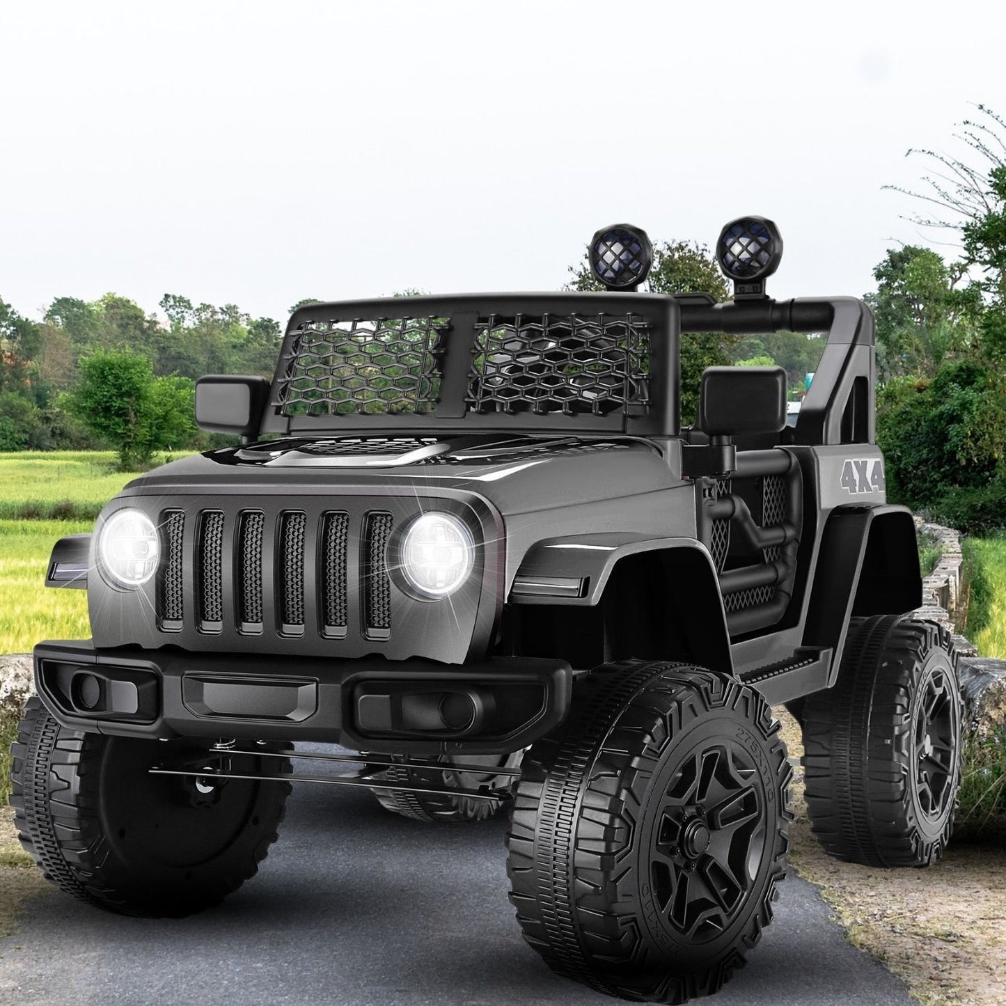 12V Kids Ride On Truck with Remote Control, Music, and Lights - Electric Vehicle for Two
