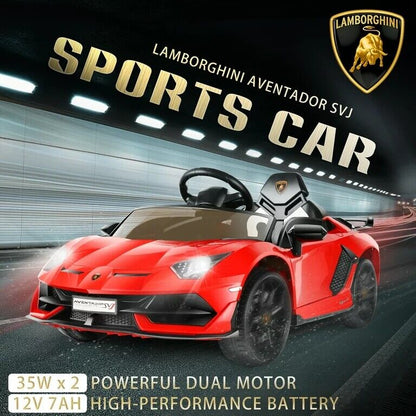 12V Lamborghini Kids Electric Ride On Car with Remote Control, MP3 Player & LED Lights