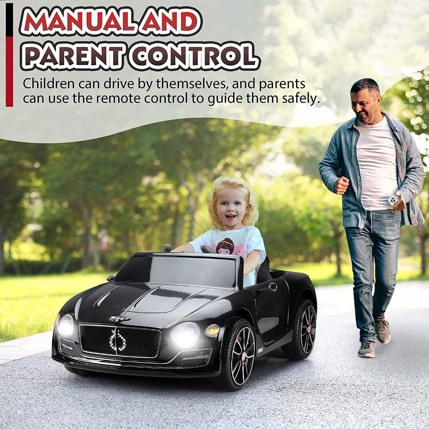 Licensed Bentley Style 12V Electric Ride On Car for Kids with Remote Control - Perfect Gift!