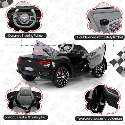 12V Licensed Bentley Electric Ride-On Car for Kids with Remote Control and 4 Wheels