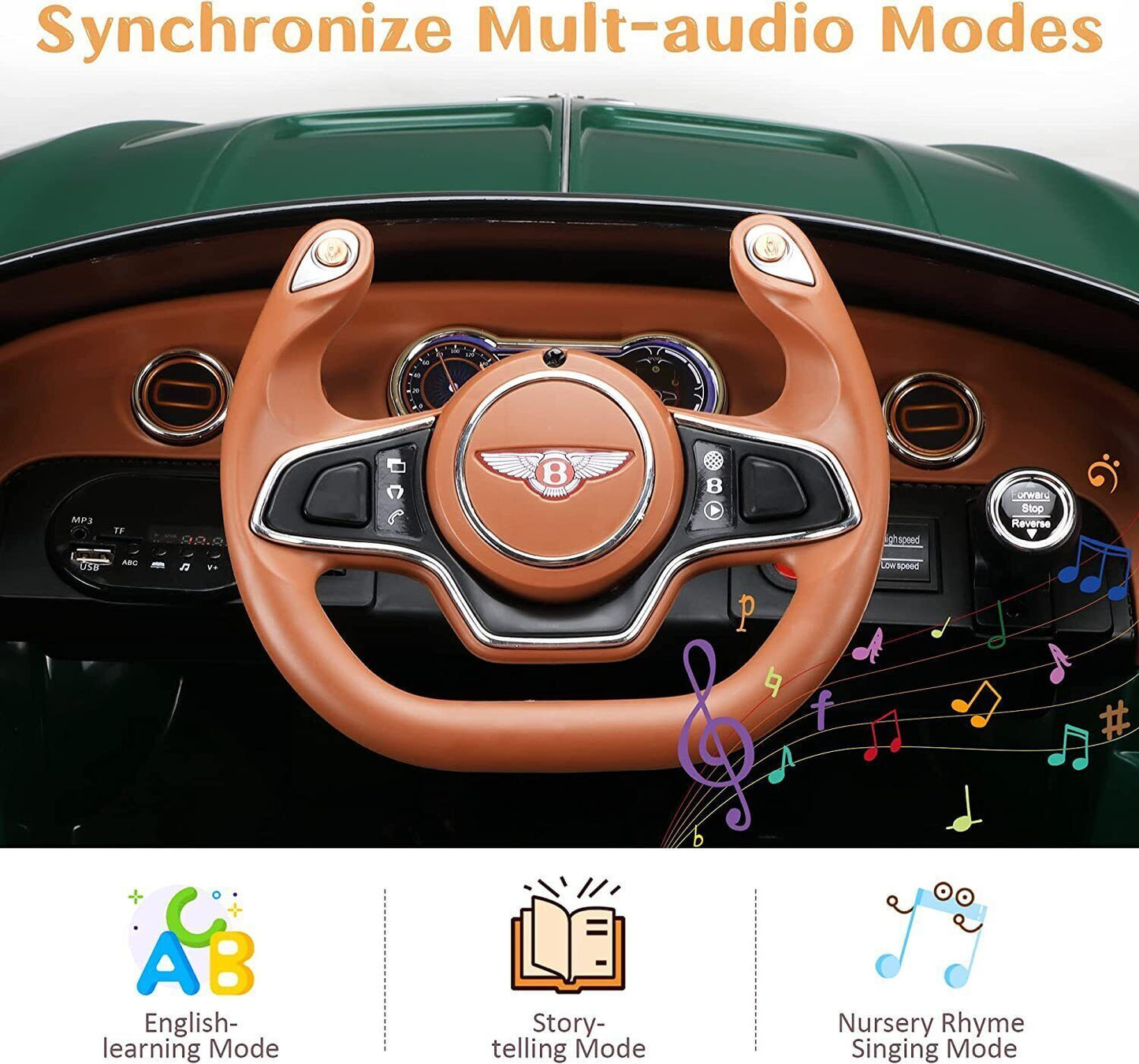 12V Licensed Bentley Style Kids Electric Ride On Car with 2.4G Remote Control