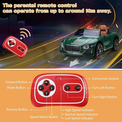 12V Licensed Bentley Style Kids Electric Ride On Car with 2.4G Remote Control