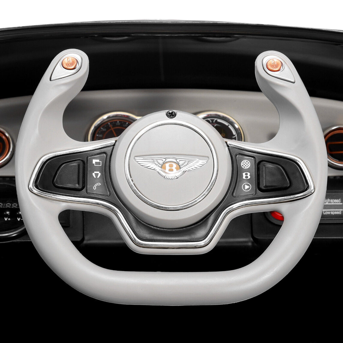 Electric Kids Ride On Car with 2 Speeds and Remote Control - Bentley Style Motorized Vehicle