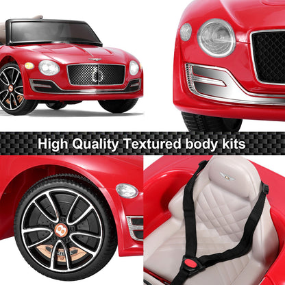 12V Bentley Style Kids Ride On Electric Toy Car with Remote Control and LED Lights