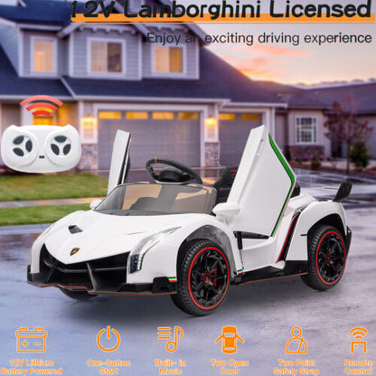 12V Licensed Lamborghini Electric Ride-On Car for Kids with Remote Control - 2 Seater