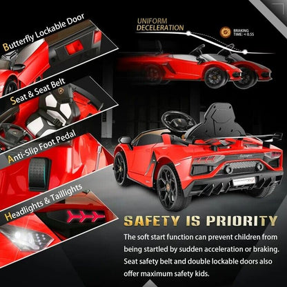 12V Licensed Lamborghini Ride on Car for Kids with Remote Control, MP3, AUX & USB??