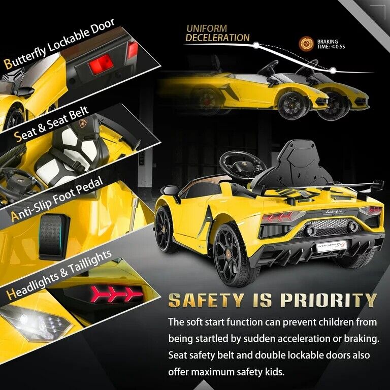 12V Licensed Lamborghini Ride on Car for Kids with Remote Control, MP3, AUX & USB??