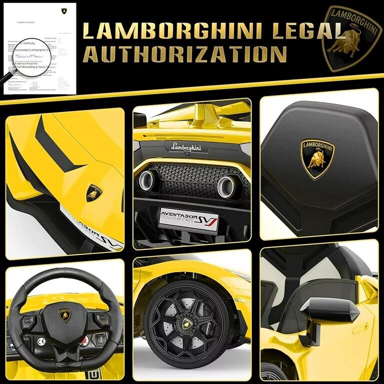 12V Licensed Lamborghini Ride on Car for Kids with Remote Control, MP3, AUX & USB??