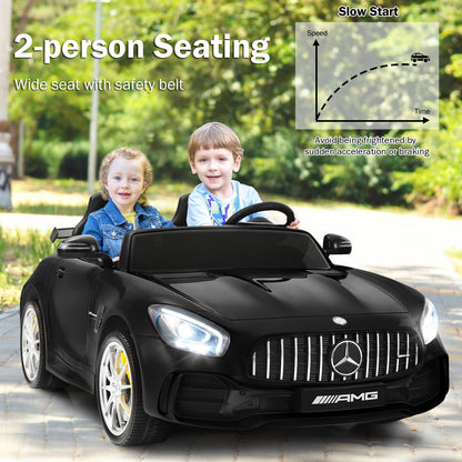 12V Mercedes Benz AMG GTR Kids Ride On Car with Remote Control and LED Lights in Black