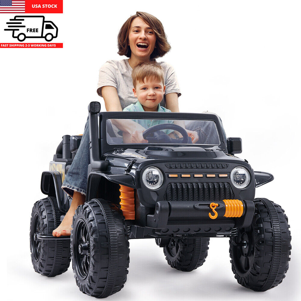 KLOKICK 12V Electric Off-Road UTV Truck for Kids with LED Headlights and Music