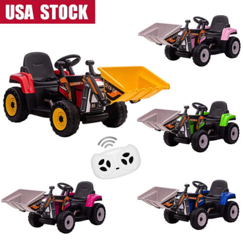 12V RC Excavator Ride-On Tractor with Music, Headlights, and Horn for Kids
