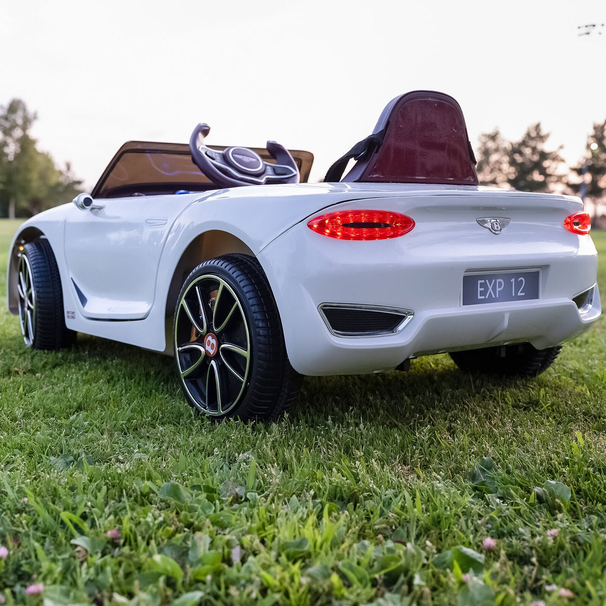 12V Remote Control Bentley Style Electric Ride-On Car with LED Lights for Kids