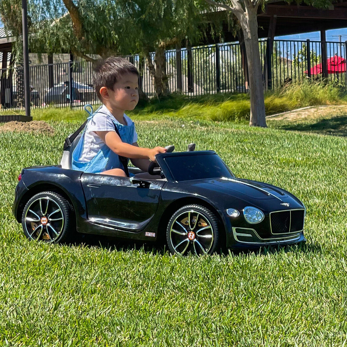 12V Remote Control Bentley Style Electric Ride-On Car with LED Lights for Kids