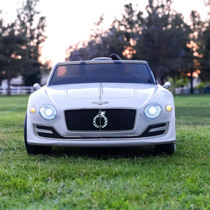 12V Remote Control Bentley Style Electric Ride-On Car with LED Lights for Kids