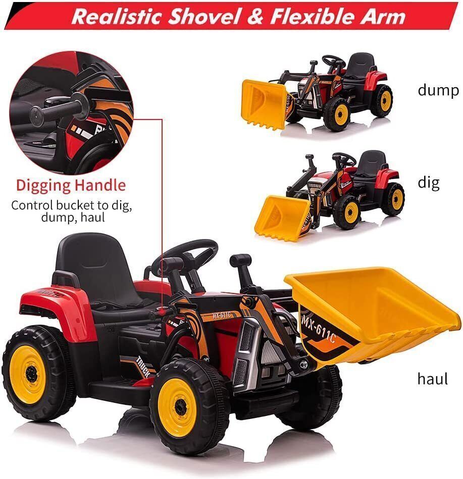 12V Remote Control Excavator Ride-On Toy for Kids - Perfect Christmas Gift!