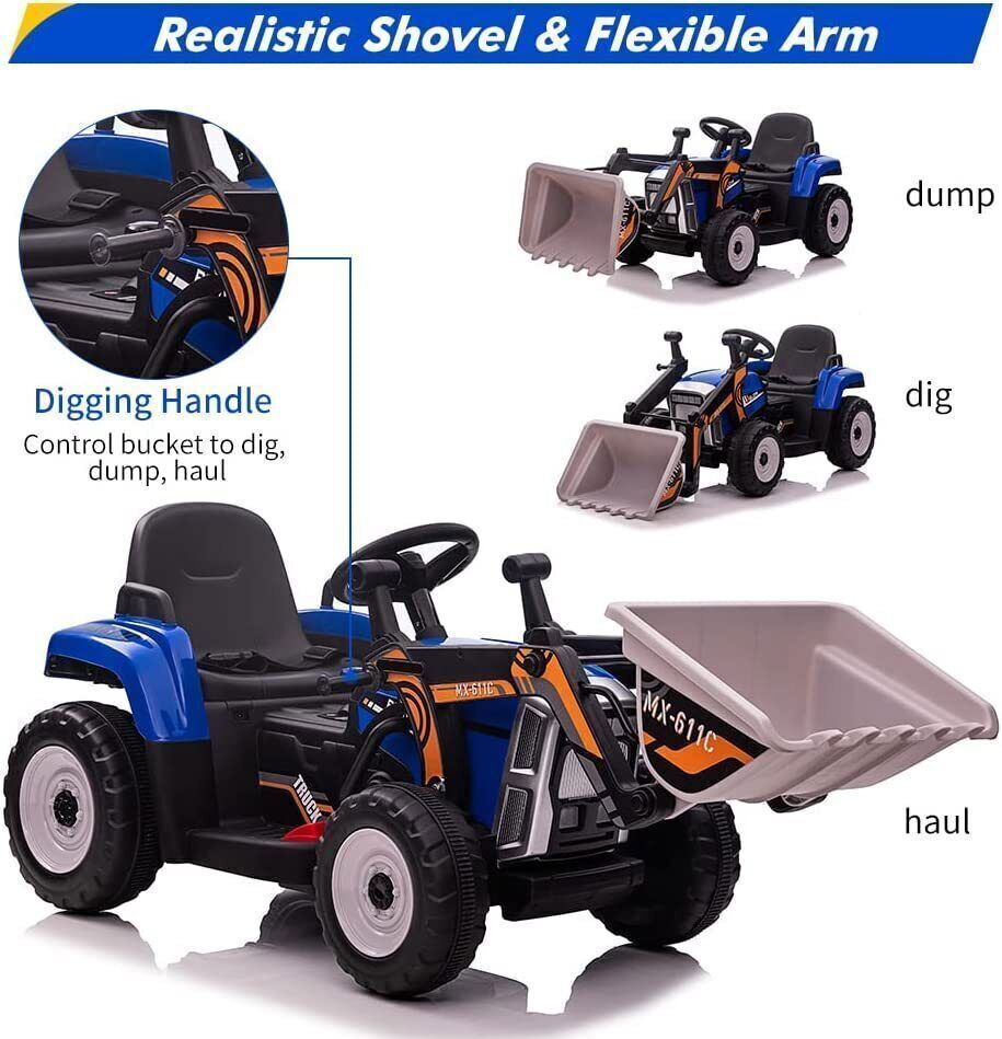 12V Remote Control Excavator Ride-On Toy for Kids - Perfect Christmas Gift!