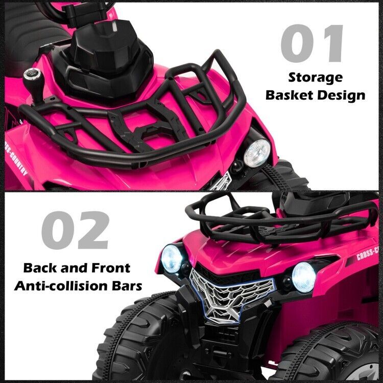 12V Ride-On ATV for Kids with MP3 and Headlights - Perfect Toddler Gift for Driving Fun!