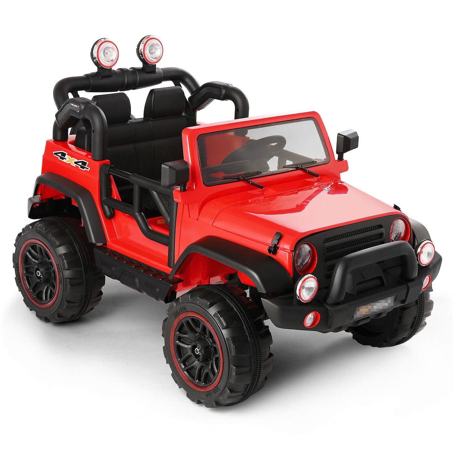 12V Double-Seater Electric Ride-On Truck for Kids with MP3, LED Lights, Cover, and Remote Control