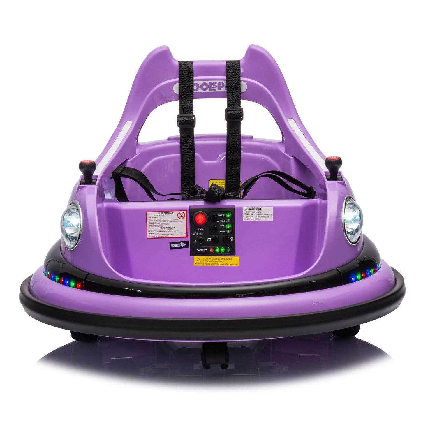 HIFINE 12V Ride On Bumper Car for Kids, 1.5-5 Years Old, Purple