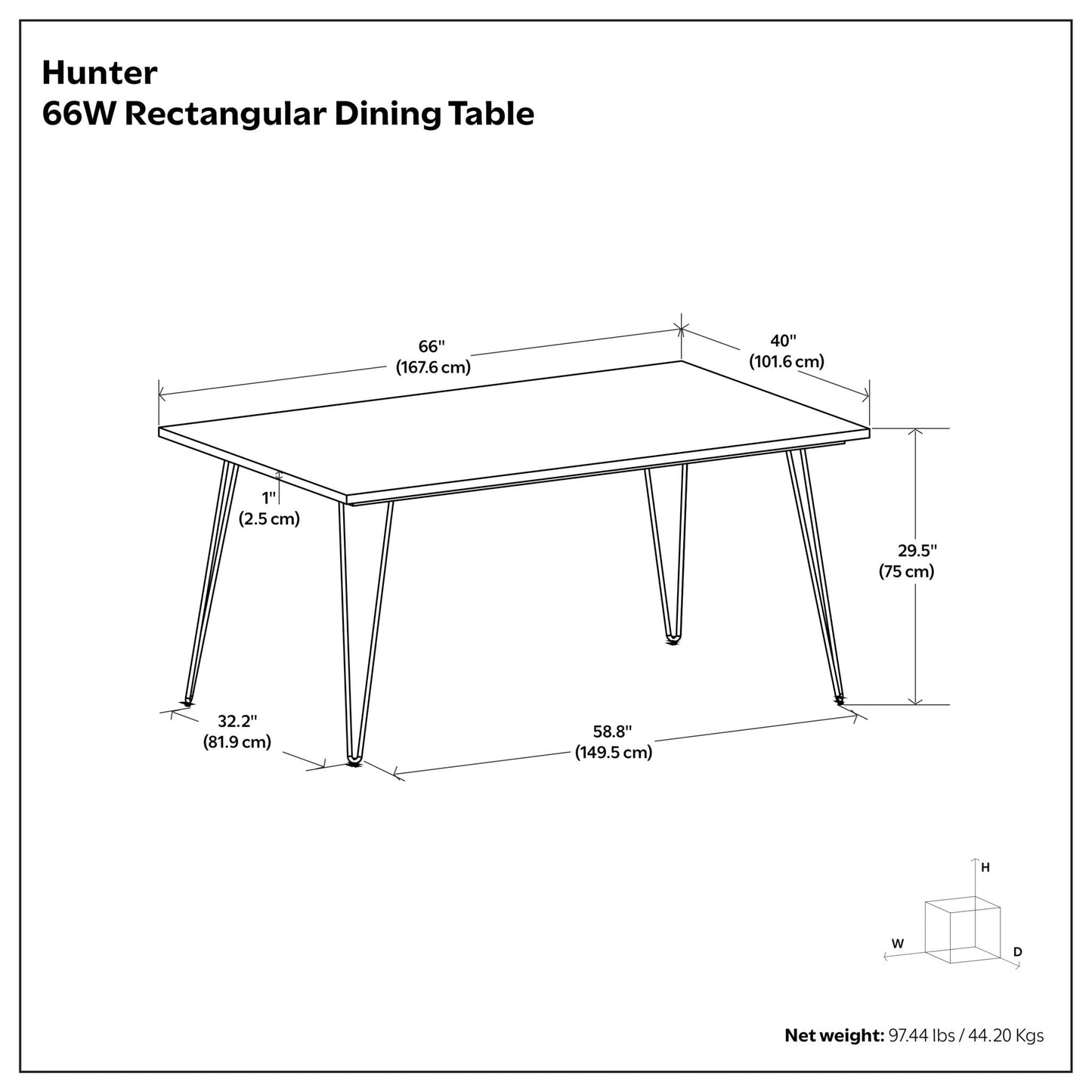 Hunter - Square Tabletop Dining Table