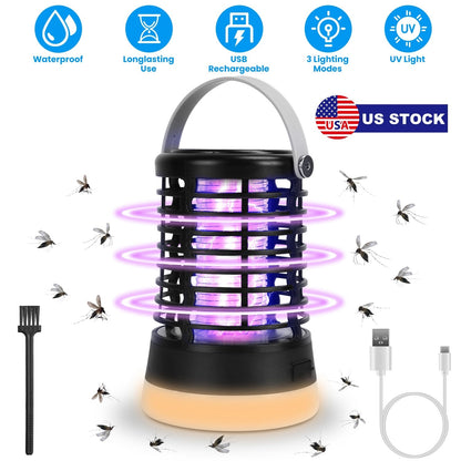 4 In 1 Bug Zapper Light Rechargeable Mosquito Zapper for Indoor Outdoor  Waterproof Mosquito Killer Lamp with 3 Lighting Modes for Patio Yard Home