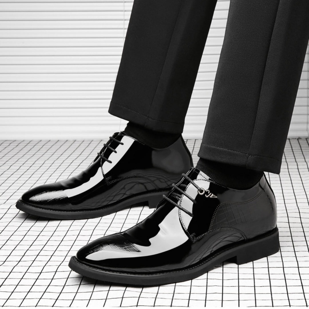 Men's Business Dress Leather Shoes With Hidden Heel