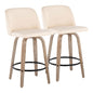 Toriano - Contemporary Fixed-Height Counter Stool & Swivel With Round Footrest (Set of 2)