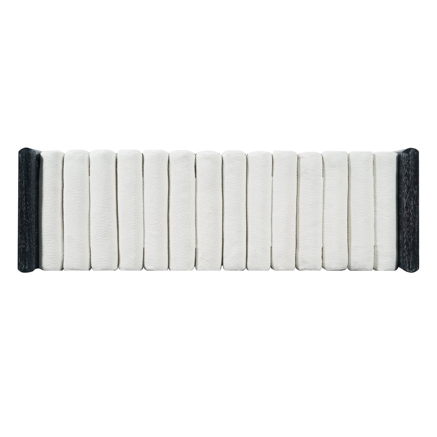62.8" Modern Chenille Upholstered Bench