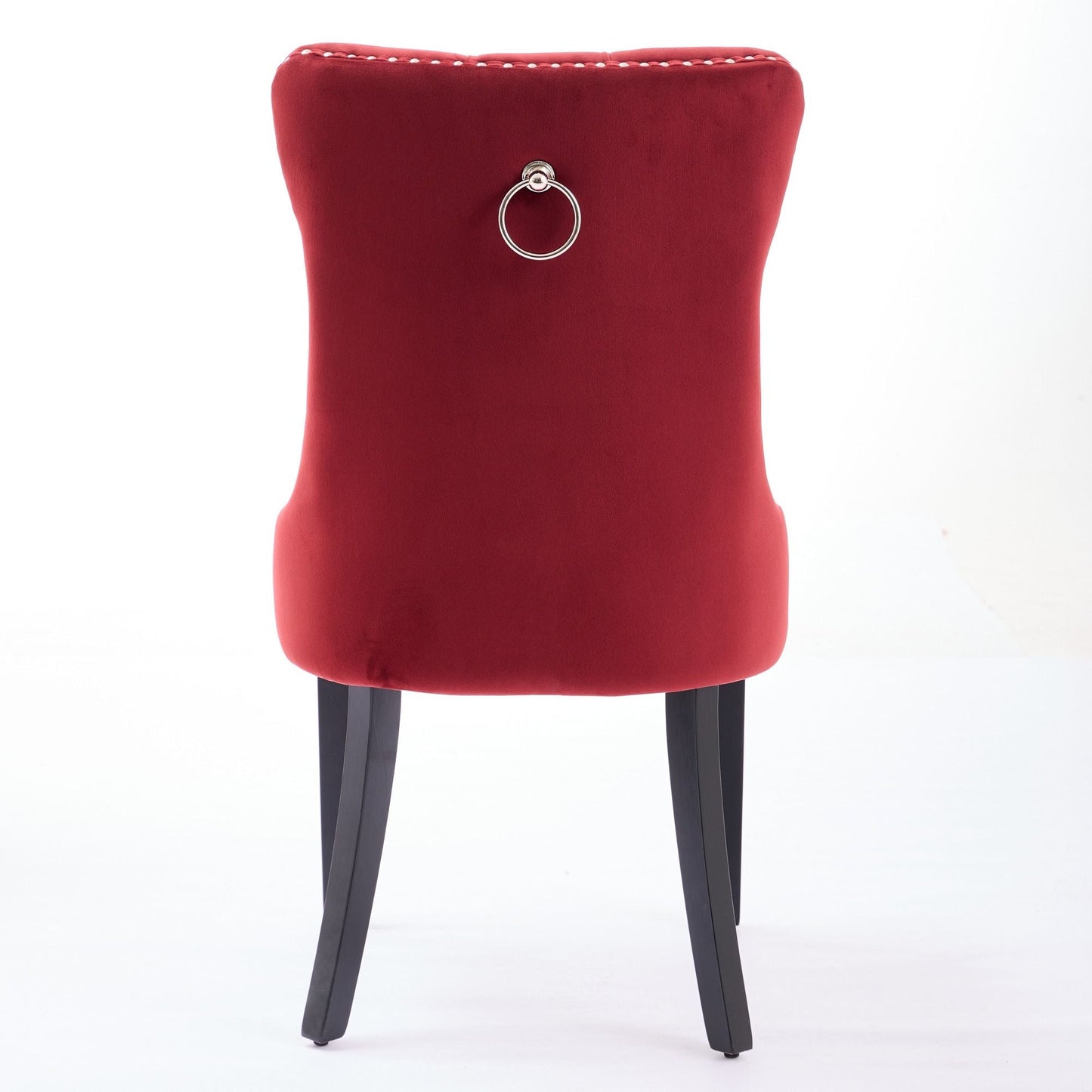 Classic Velvet Dining Chairs - Burgundy (Set of 2)
