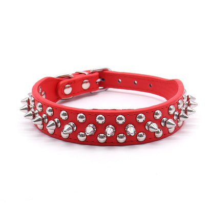 Small Spiked Black Dog Cat Collar For Small Medium Dogs Boy Male - Adjustable Studded Puppy Collars - Soft Padded Punk Leather Dog Collar For Chihuahua French Bulldog Pug