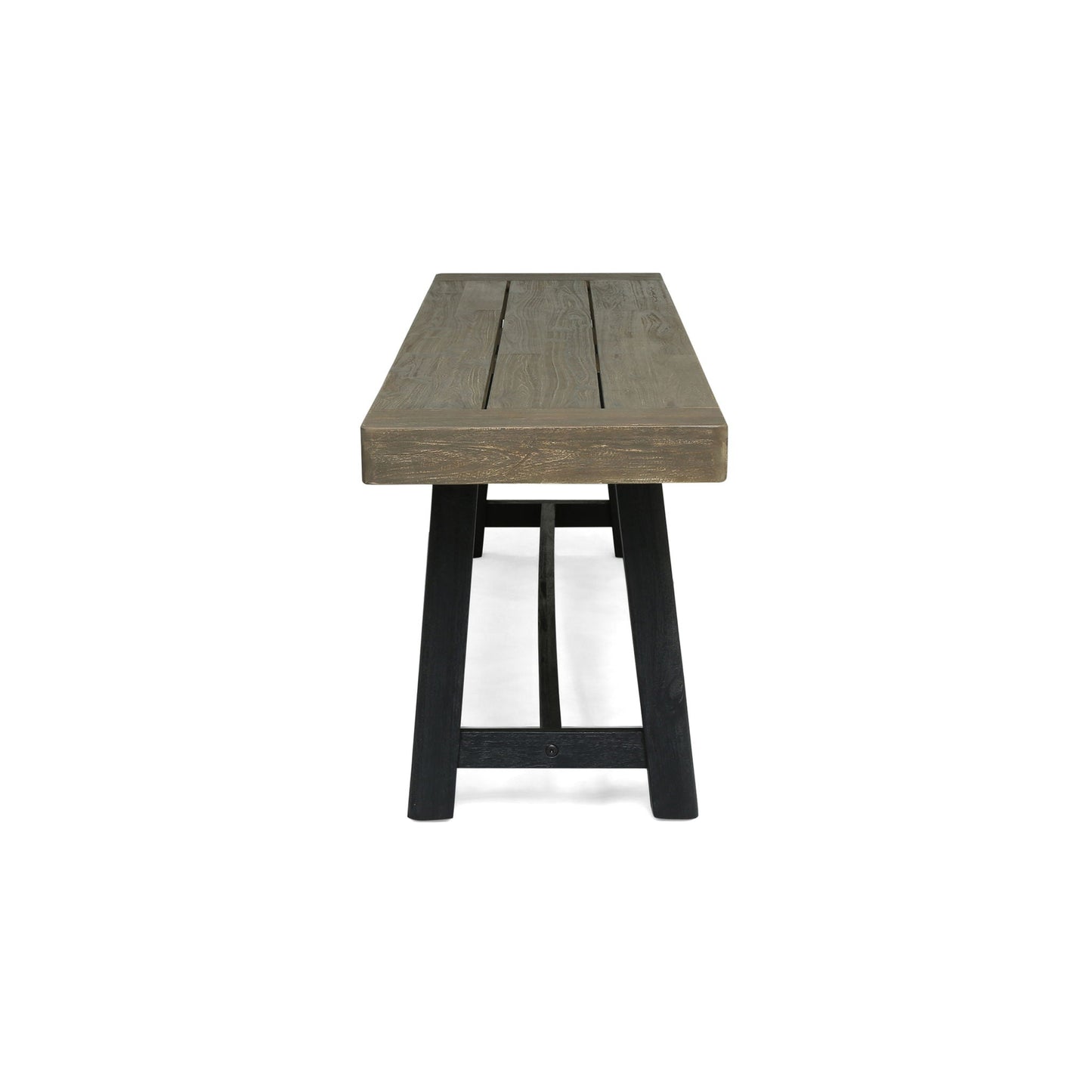Cloud Outdoor Bench With Acacia Wood Frame And Slat Panel Design