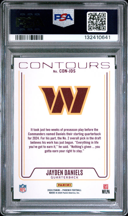 Graded 2024 Panini Phoenix Jayden Daniels #CONJDS Contours Rookie RC Football Card PSA 10 Gem Mint