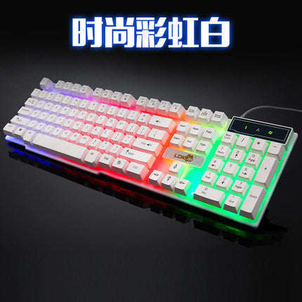 RGB Gaming Keyboard with Glowing USB Cable - Mechanical Switches for Precision Control