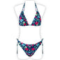 Multi-color printed neck strap halter sexy split bikini swimsuit