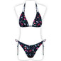 Multi-color printed neck strap halter sexy split bikini swimsuit