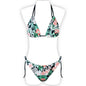 Multi-color printed neck strap halter sexy split bikini swimsuit