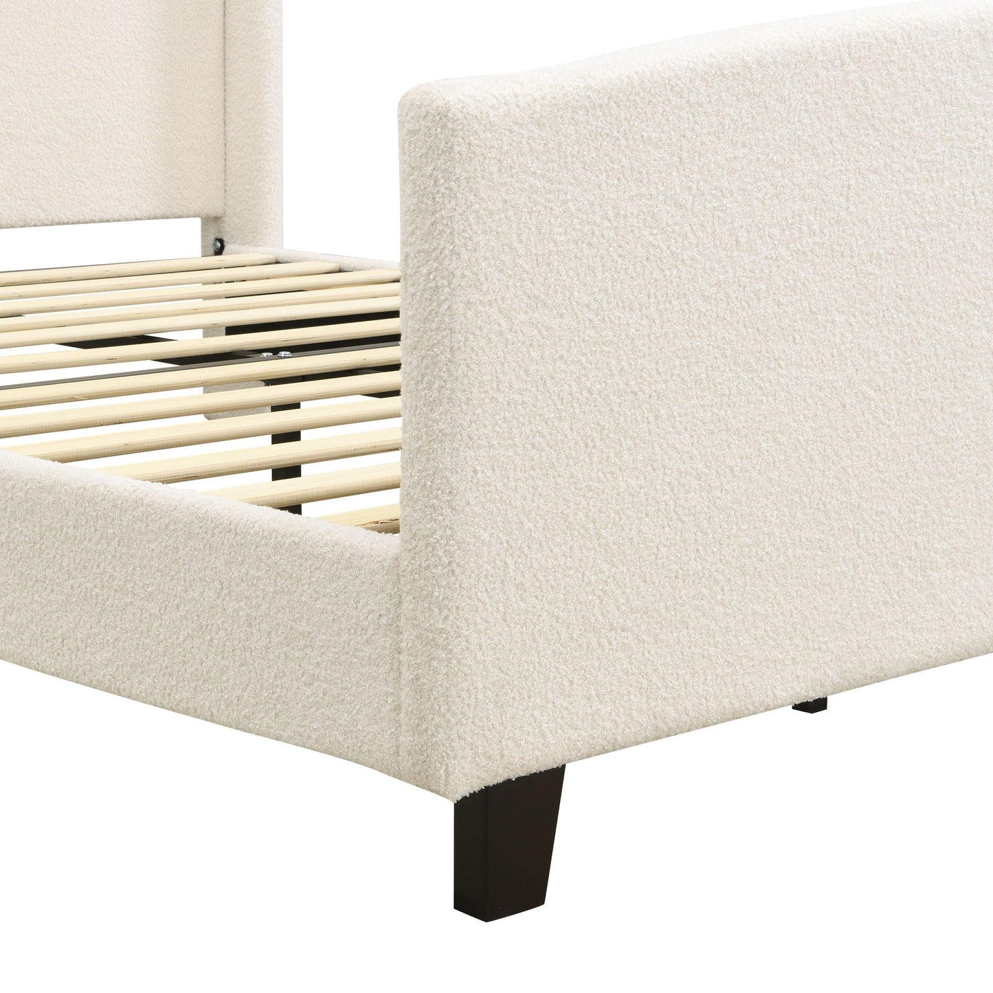 Platform Bed Frame With Tall Headboard And High Footboard