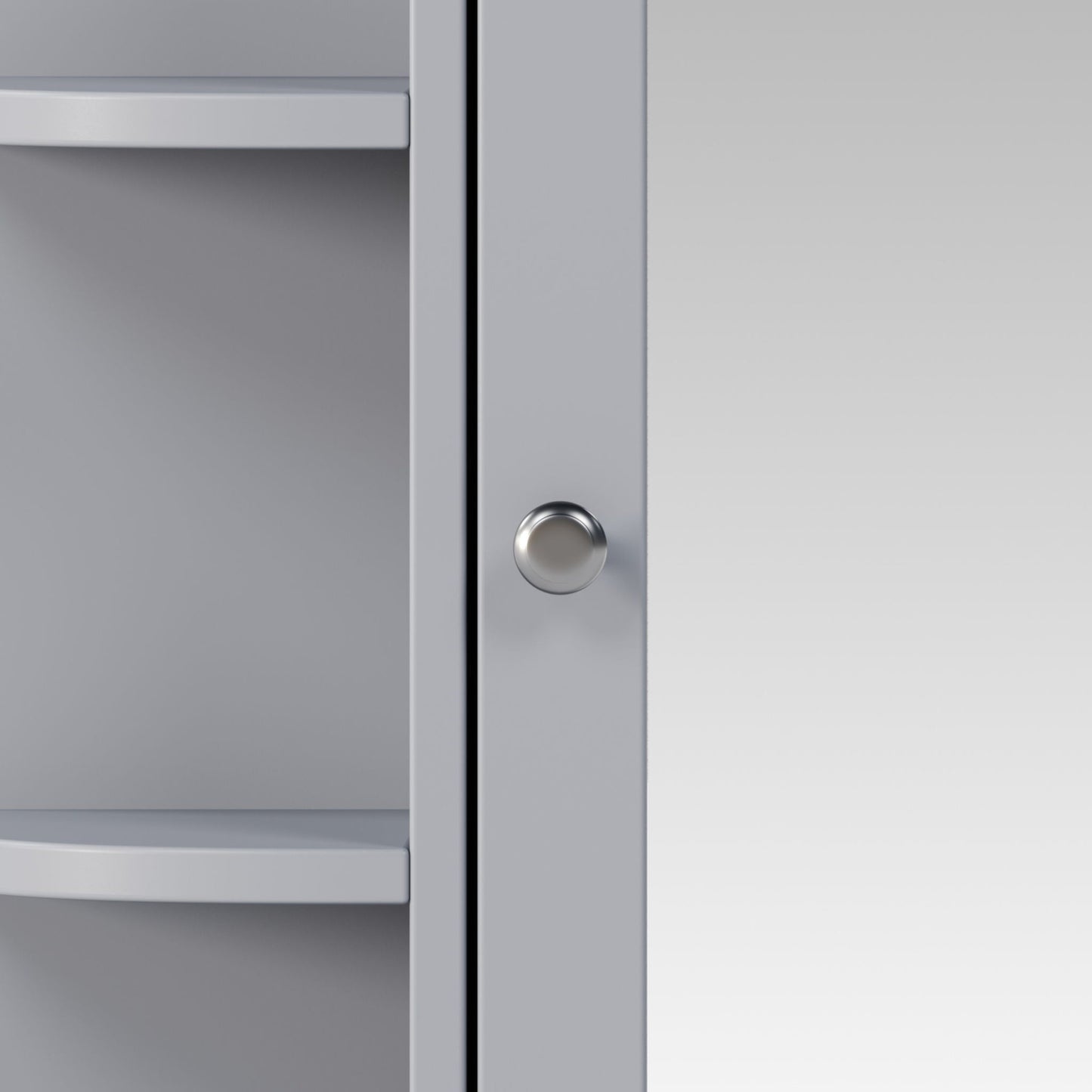 Bathroom Wall Storage Cabinet With Mirror And Adjustable Shelf, 6 Open Shelves