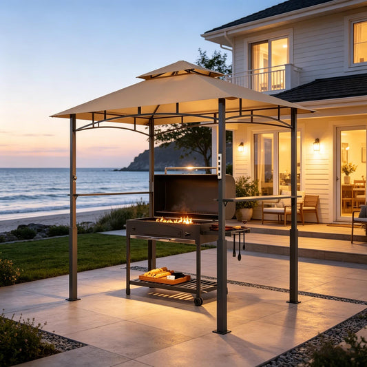 Double-Tiered Barbecue Gazebo Shelter