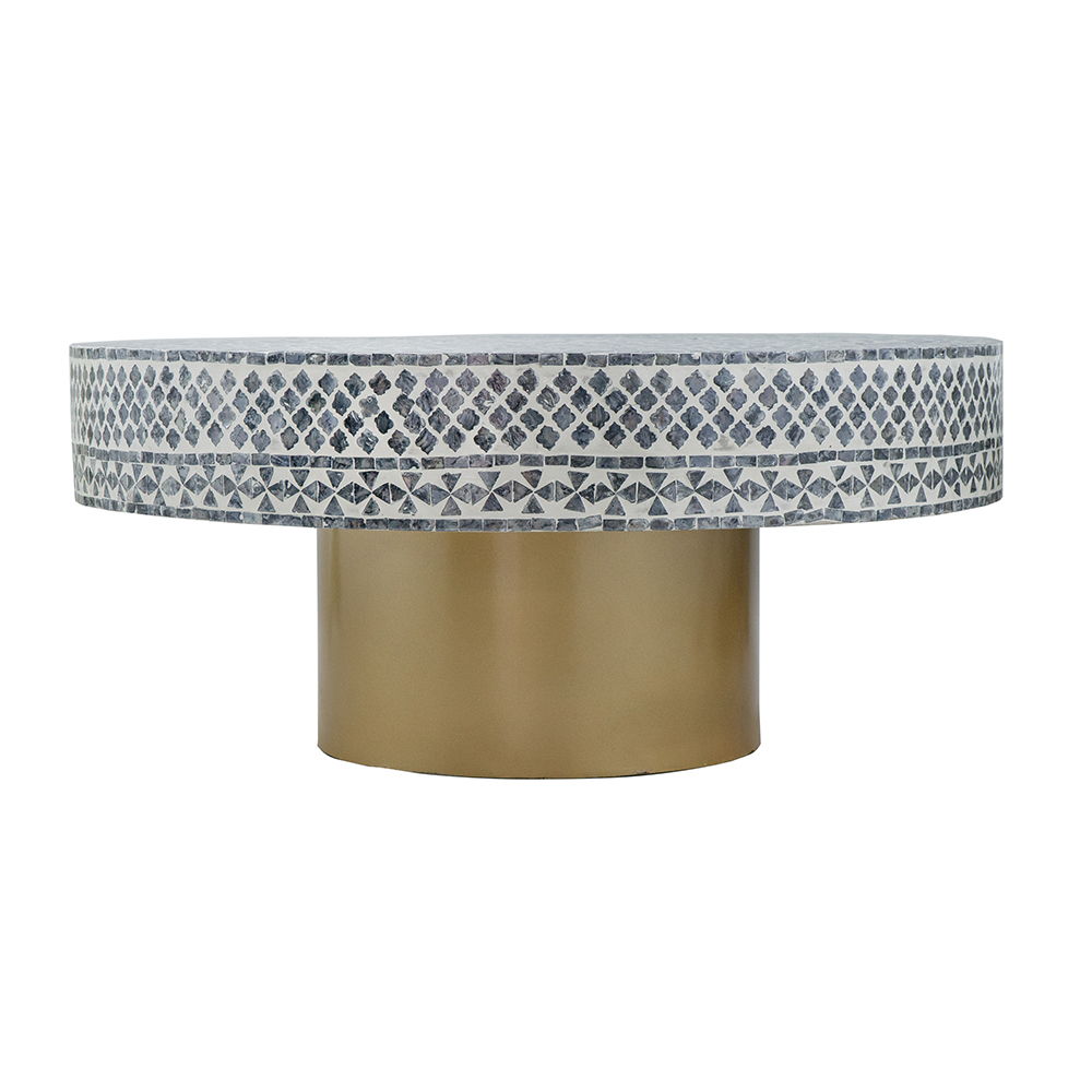 Unique Capiz Coffee Table & Pedestal Base
