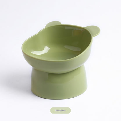 Oblique High Foot Neck Protection Anti-tumble Cat Pet Bowl