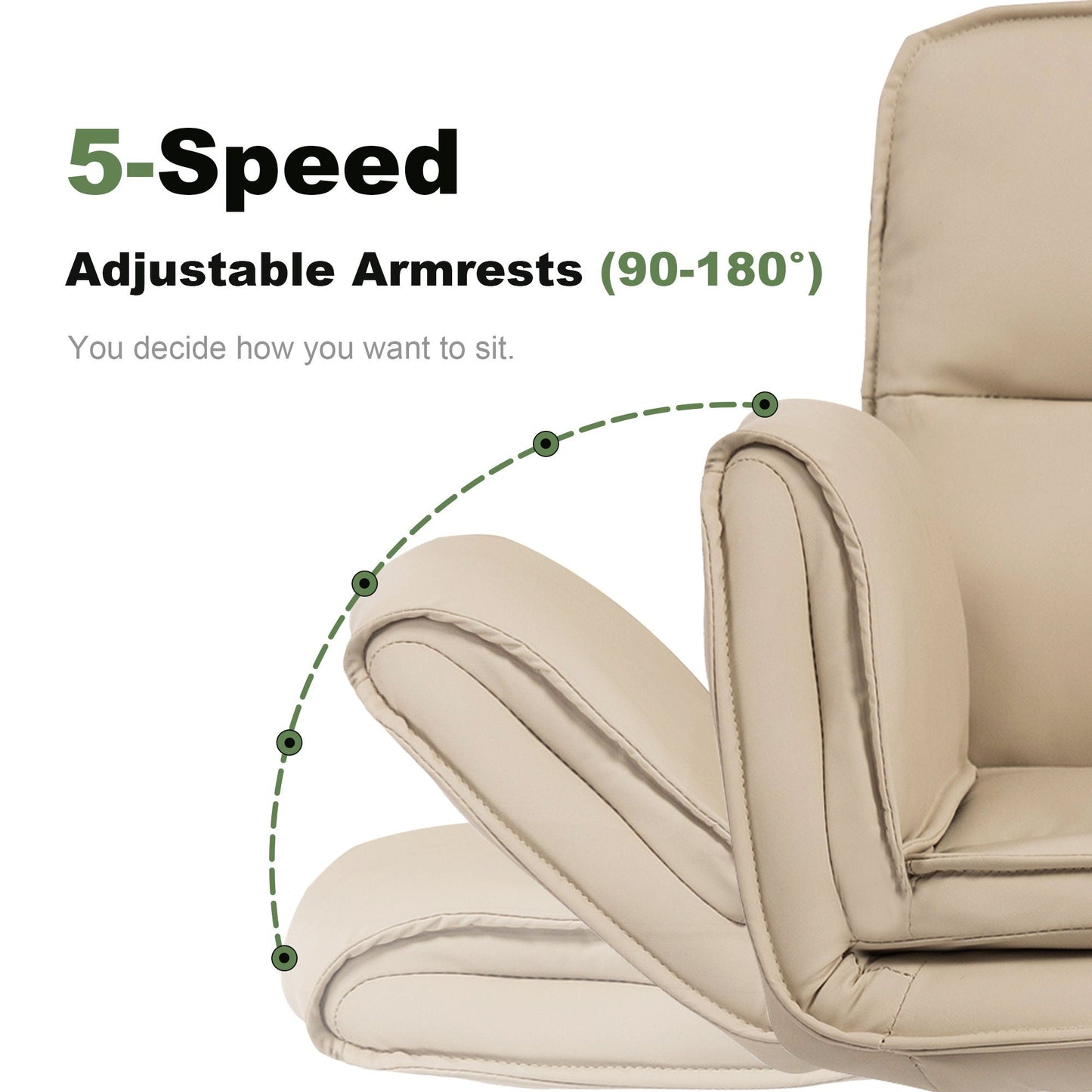 Criss Cross Swivel Desk Chair With Adjustable Armrests & Wheels For Home Office