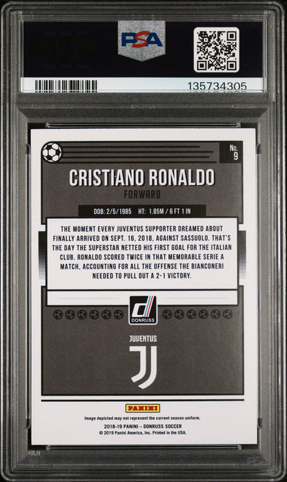 Graded 2018 Panini Donruss Cristiano Ronaldo #9 Soccer Card PSA 10 Gem Mint