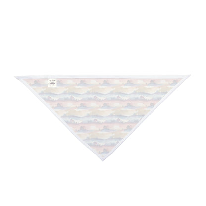 Watercolor Horizon Stripes in Dusk and Seafoam - Pet Bandana Pet Zen