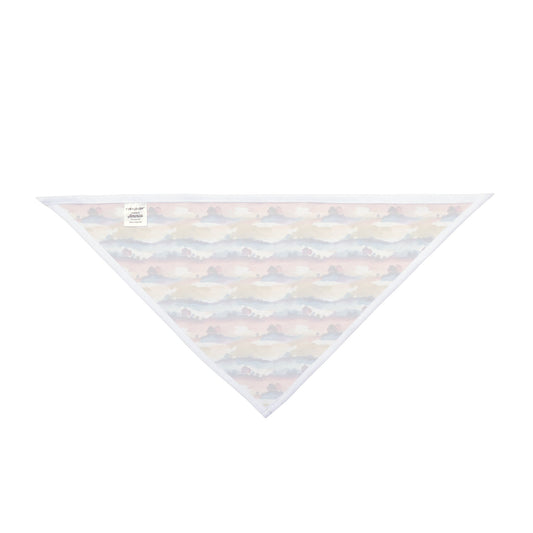 Watercolor Horizon Stripes in Dusk and Seafoam - Pet Bandana Pet Zen