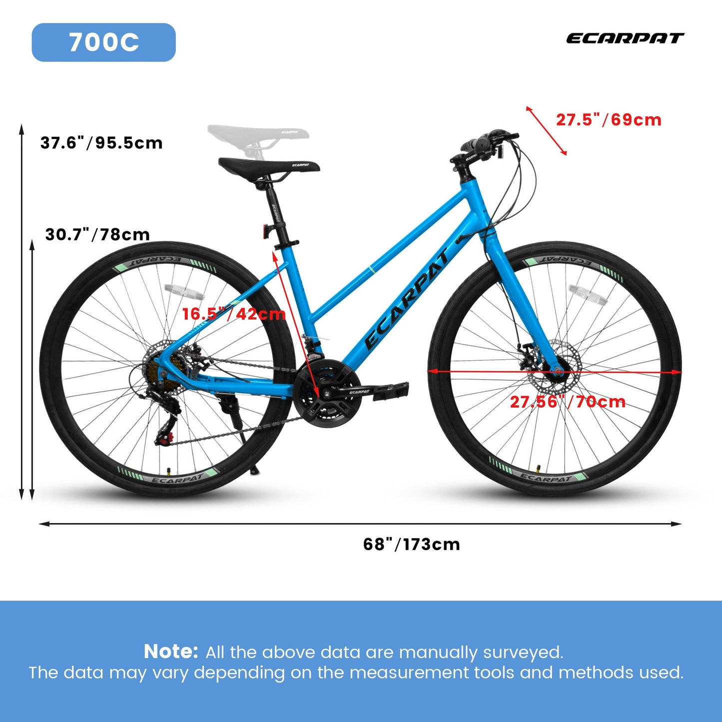 A28250 Road Bike With Aluminum Alloy Wheels, 21-Speed Gear System