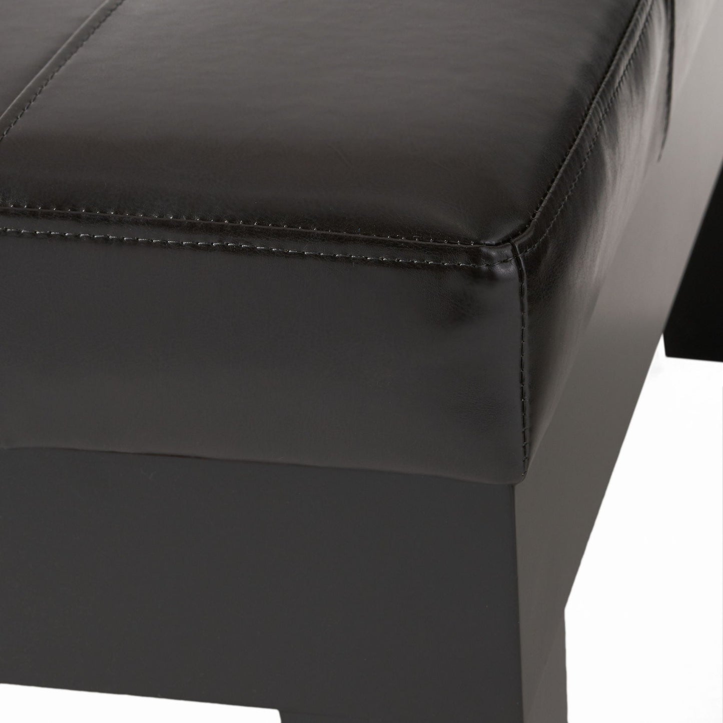 Chatham Ottoman With Drawer Leather Storage Solution - Dark Coffee