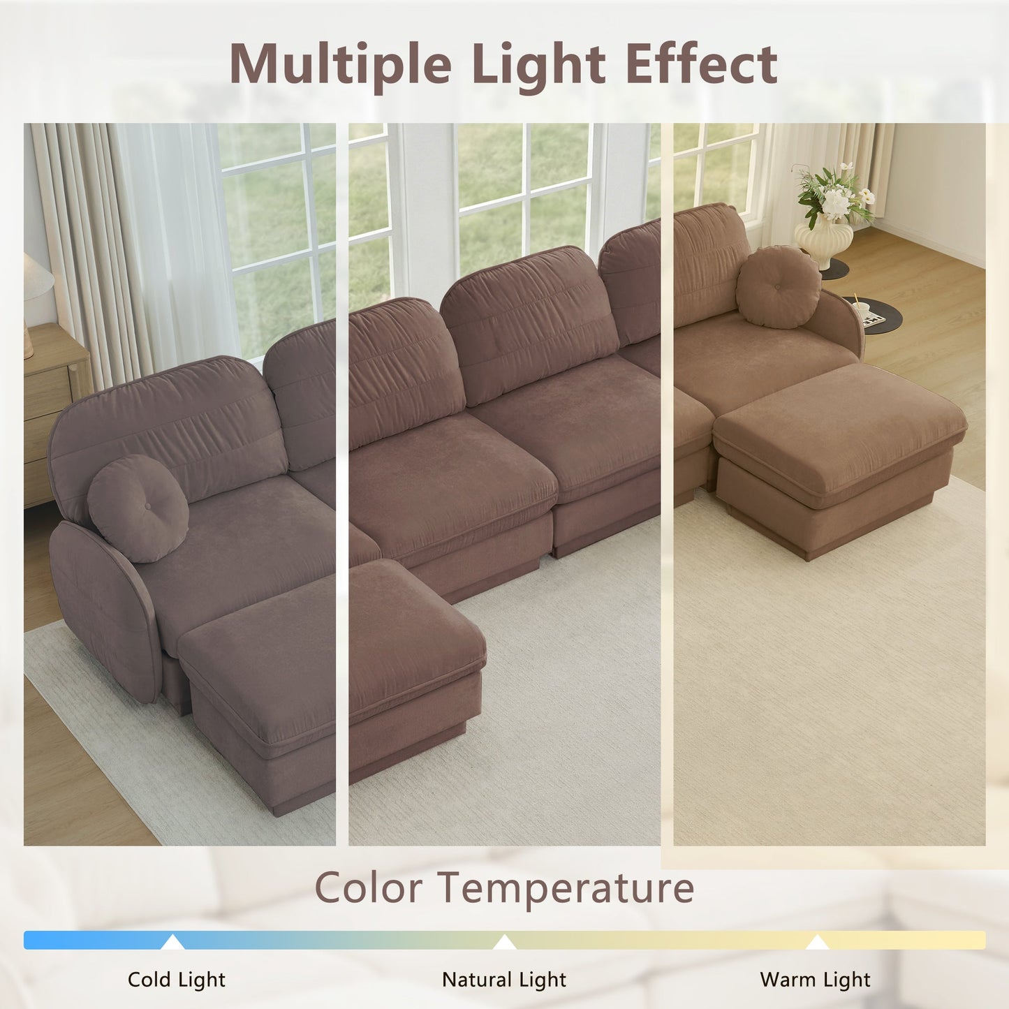 137" Chenille Cloud 4-Seater Sofa