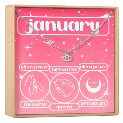 January Birthday Necklace, Multiple Styles Necklace